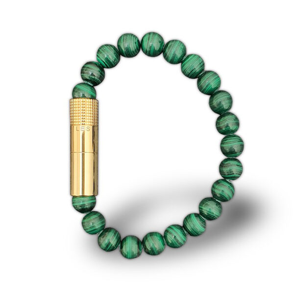 Les Fines Lames - Punch Bracelet - Solo Gold Malachite (M & L)